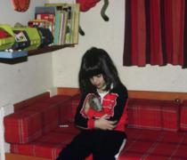 At age 5, Yael already cuddled a stuffed horse At age 5, Yael already cuddled a stuffed horse